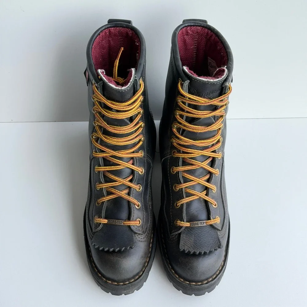 Danner Rain Forest Work Boots Womens 8 Black Leather Gore-Tex Waterproof 15100